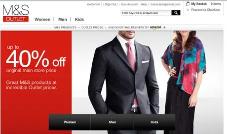 M&S Outlet Homepage